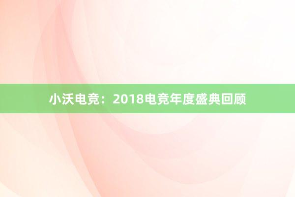 小沃电竞：2018电竞年度盛典回顾